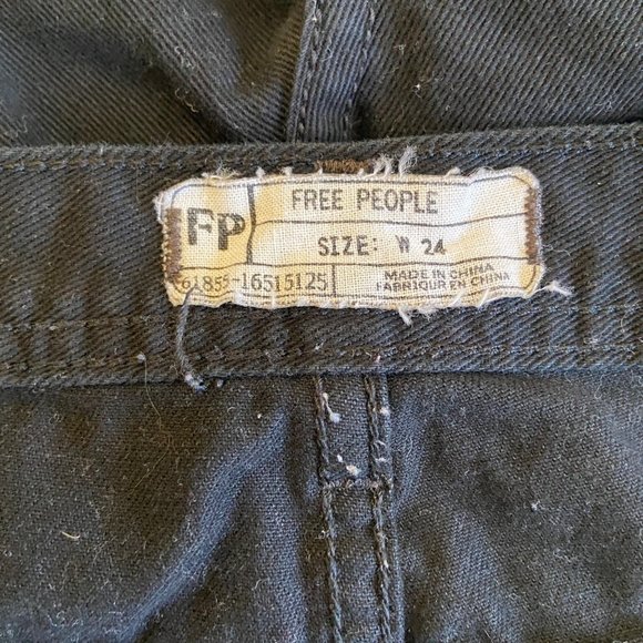 Free People Women's Black Denim Shorts Sz 24 - Picture 5 of 6